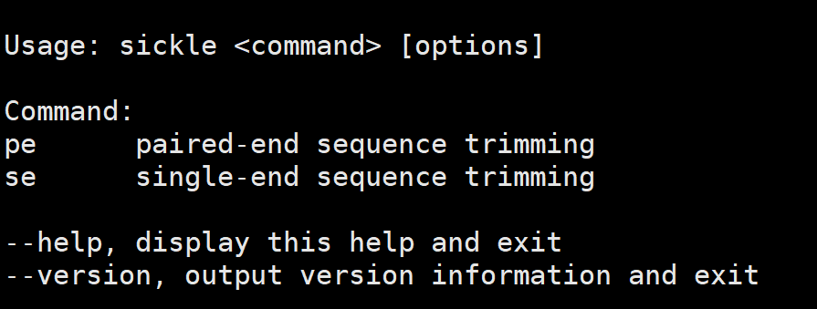 sickle帮助信息
